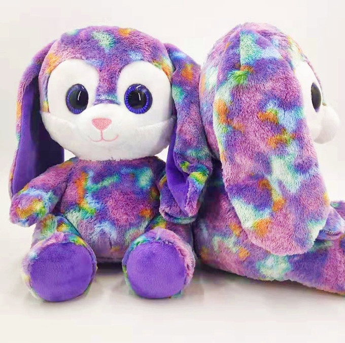 stuffed rainbow bunny